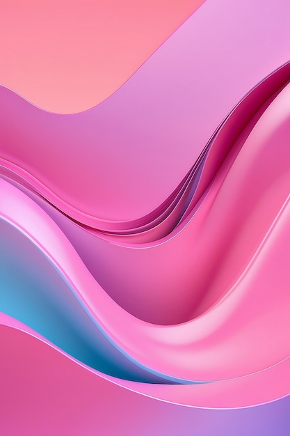 Gradient rosa weicher Hintergrund moderner Stil in Pastellfarben Abstraktion kreative Zusammensetzung flüssige Formen Zeitschriftenstil Vorlage Kopierraum 3D-Rendering 3D-Illustration