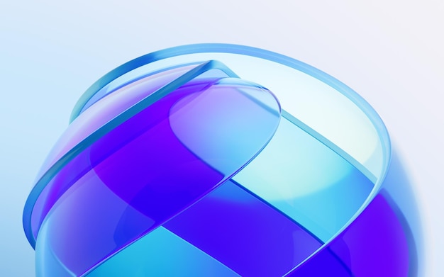 Gradient transparentes Kurvenglas 3D-Rendering