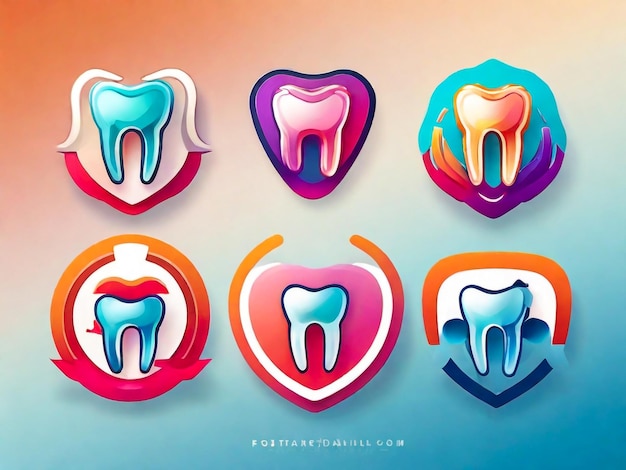 Gradient-Zahn-Logo-Sammlung