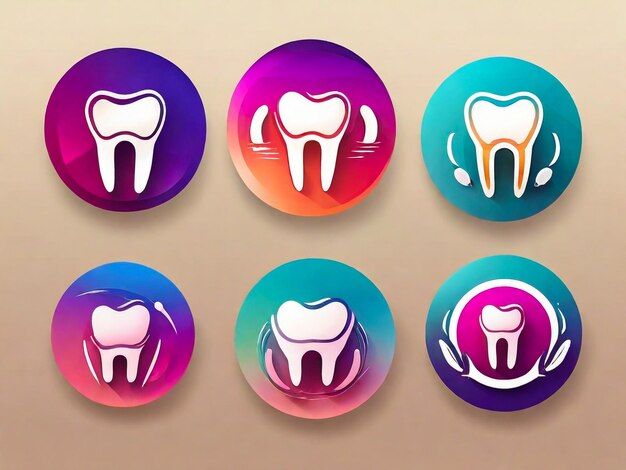 Gradient-Zahn-Logo-Sammlung