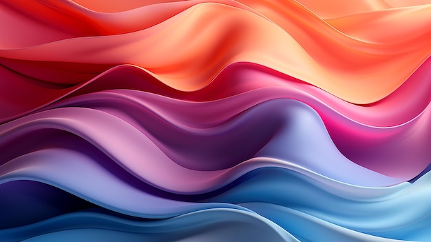 Gradiente abstracto colorido brillantes rayas y estructuras de tela ondulada fondo artístico para el diseño de proyectos visuales banners Creado con IA