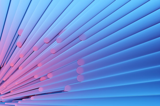 Gradiente abstracto y patrón de rayas geométricas Patrón lineal rosa y azul Ilustración 3D
