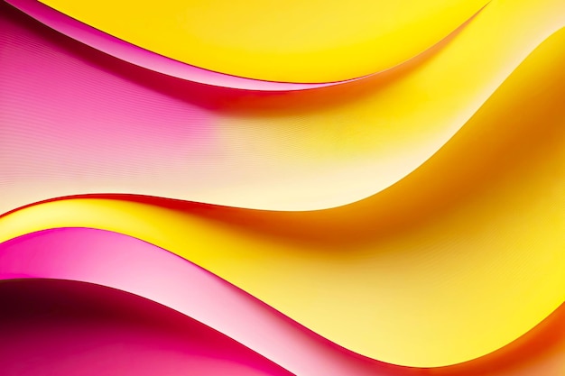 Gradiente amarelo a rosa em fundo volumétrico colorido abstrato criado com ai generativo