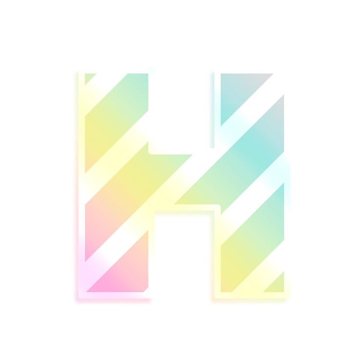 Foto gradiente del arco iris de la letra png h