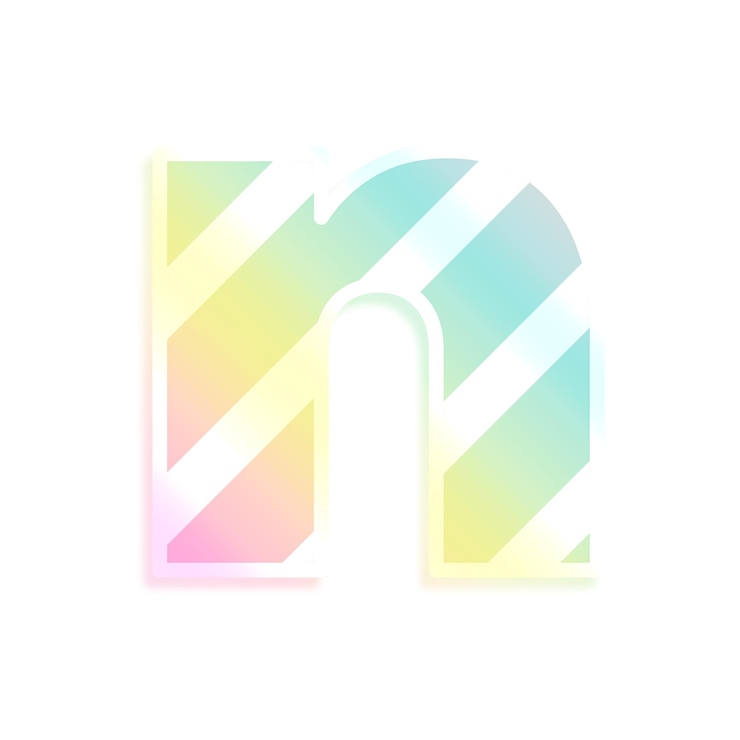 Foto gradiente del arco iris de la letra png n