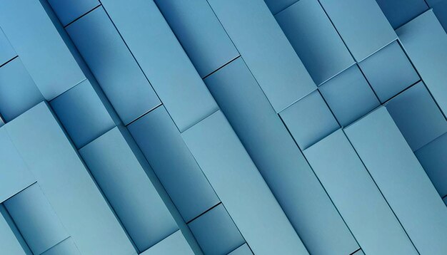 Foto gradiente azul minimalista bloques extrudidos geométricos 3d realistas en un cubo brillante y limpio