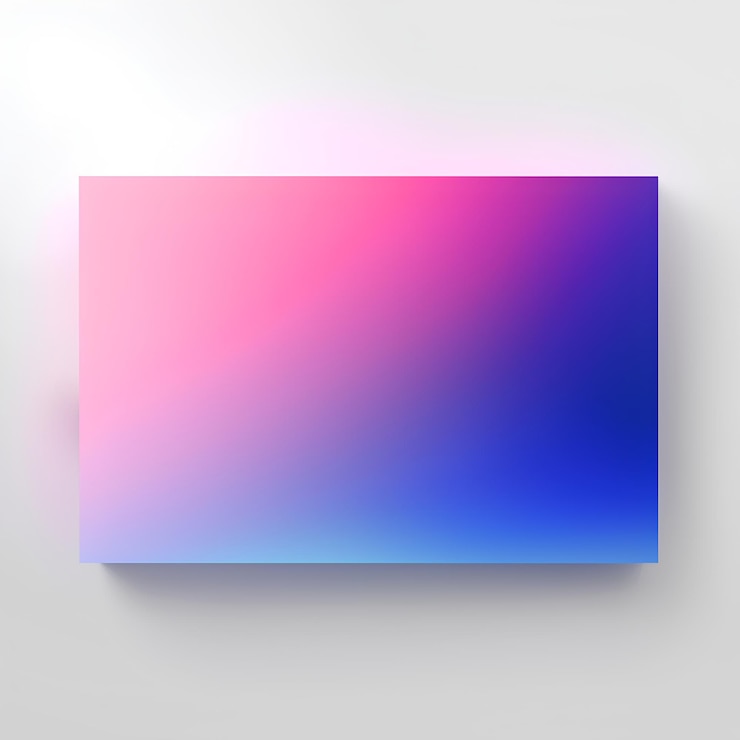Foto un gradiente azul y rosa sobre un fondo blanco