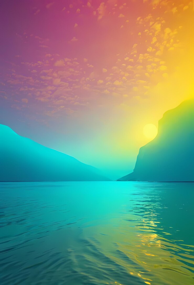 un gradiente de colores paisaje del lago fondo para citas dichos y proverbios fondo
