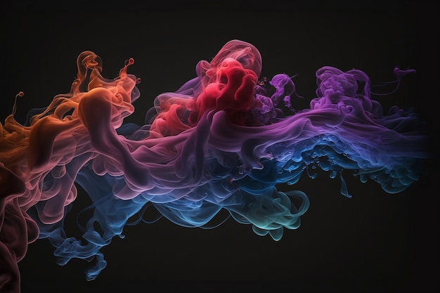 Gradiente de fumaça multicolorida em fundo escuro