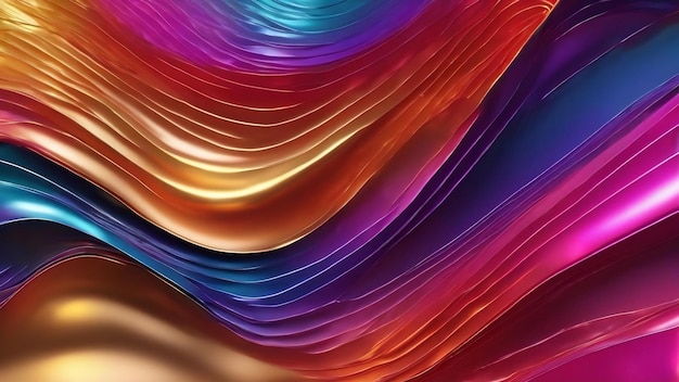 Gradiente de textura de fundo 3d metal líquido abstrato 3d metal de fundo ondas de fundo colorido