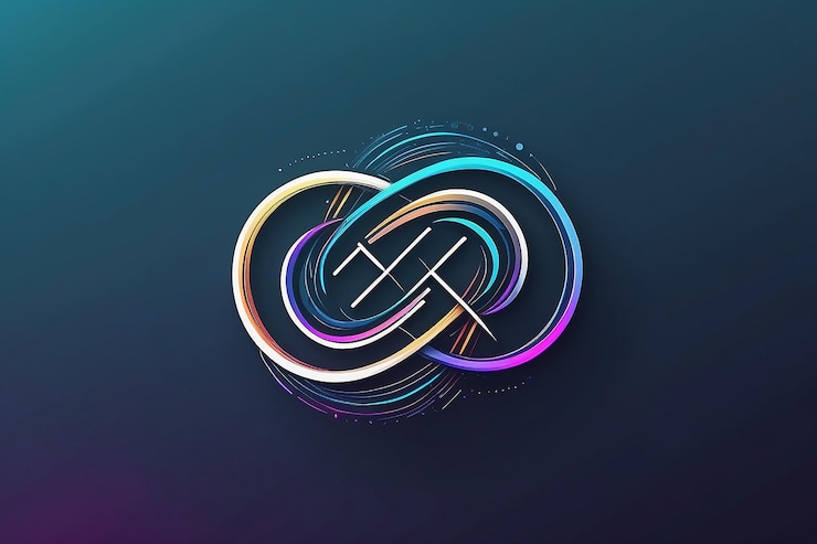 Foto gradiente linhas infinitas design de logotipo símbolo de infinito fazendo a partir de linhas conceito de design de logotipo template de logotipo