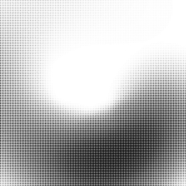 Gradiente monocromo puntos de medio tono fondo pequeños puntos grunge abstractos en fondo blanco