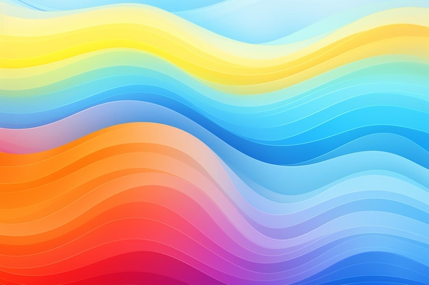 Foto gradiente regenbogenfarbe mehrschichtige kurvenlinien für abstrakten hintergrund