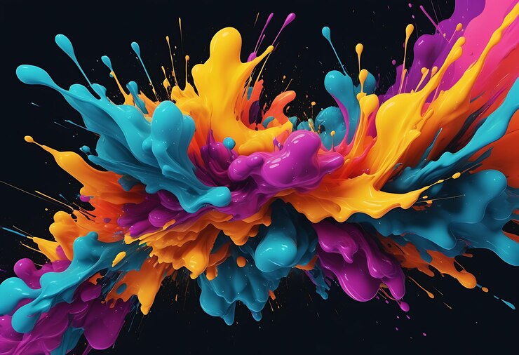 Gradiente de salpicaduras de líquido moderno Coloroso fondo líquido ondulado 3D y fondo abstracto realista