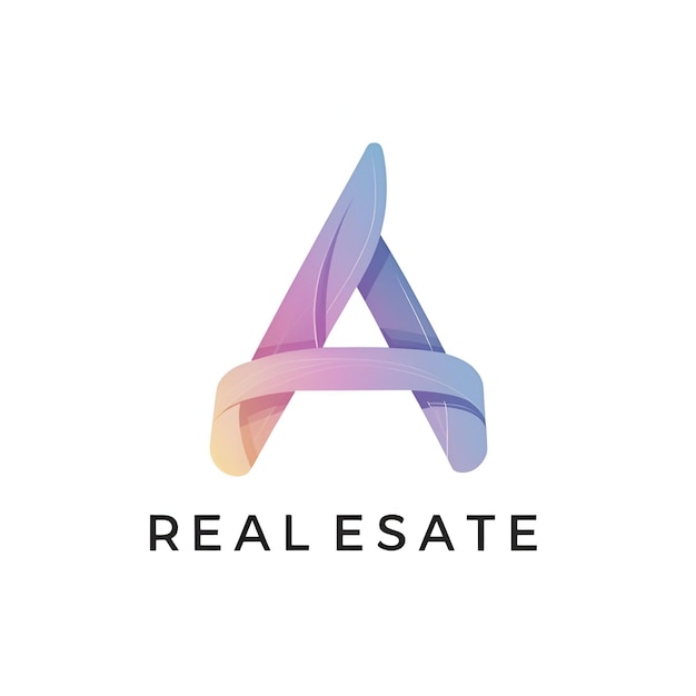 Gradiente Uma letra Logotipo para negócios imobiliários