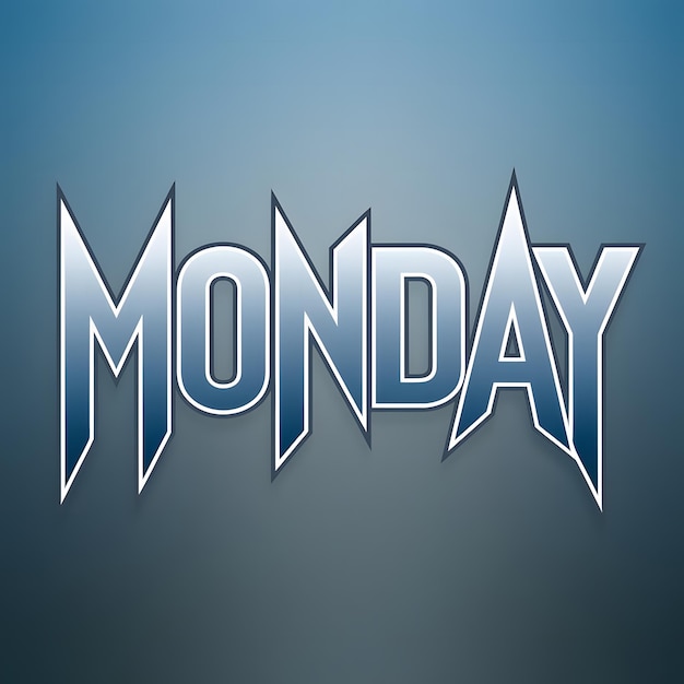 Gradiente vectorial libre texto azul de lunes