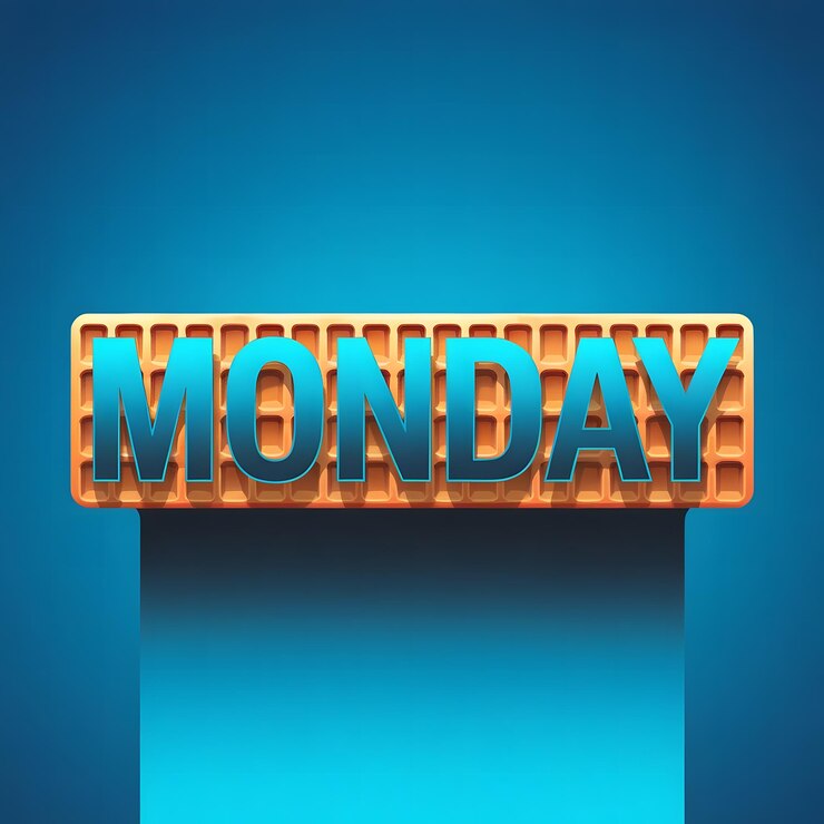 Foto gradiente vectorial libre texto azul de lunes