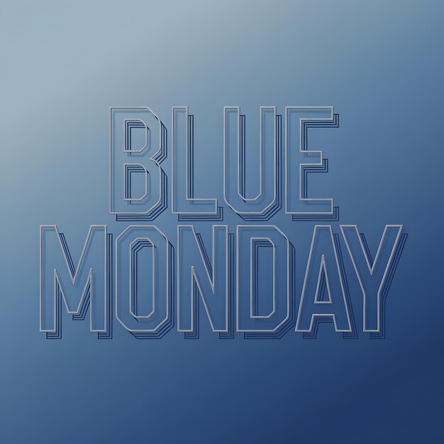 Gradiente vectorial libre texto azul de lunes