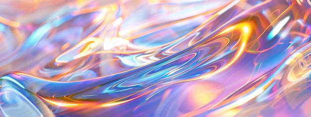 Gradiente weiche abstrakte Wellen mit durchsichtigem Glas im 3D-Renderingstil