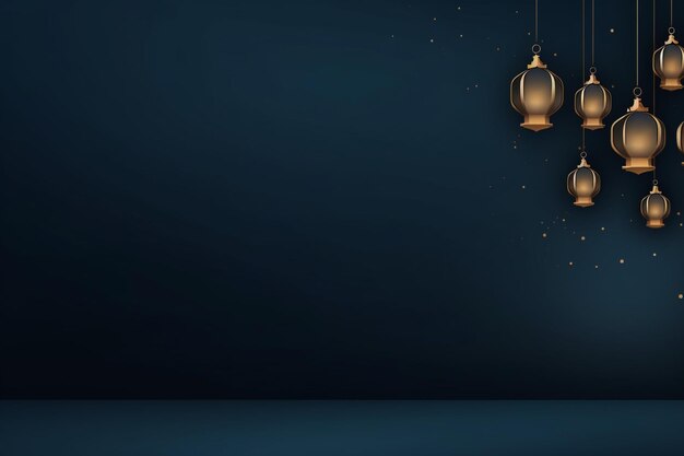 Gradienter islamischer Neujahrs-Hintergrund mit goldenen Lampen