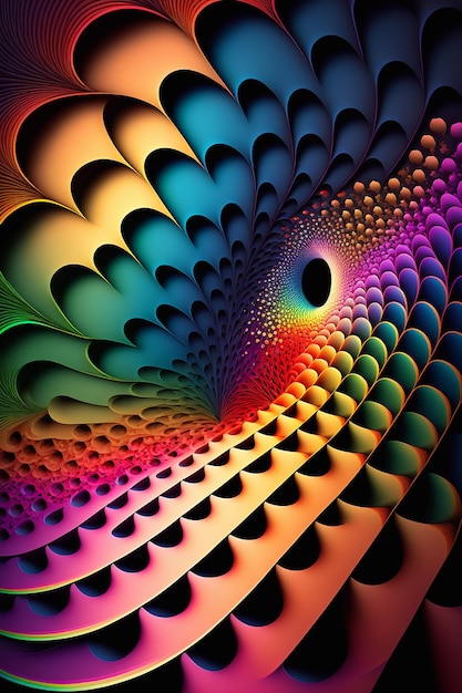 Gradientes de color abstractos del patrón fractal Creado con tecnología de IA generativa