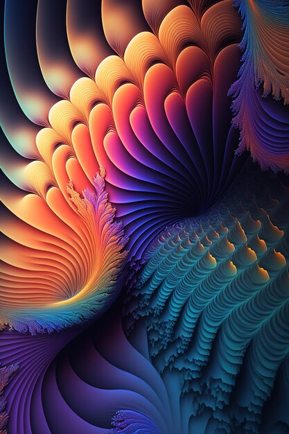 Gradientes de color abstractos del patrón fractal Creado con tecnología de IA generativa