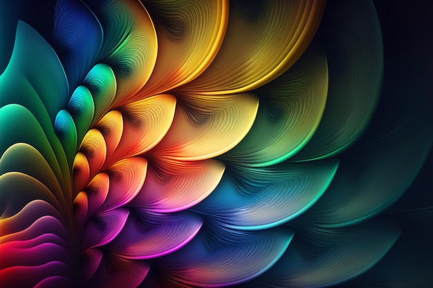 Gradientes de color abstractos del patrón fractal Creado con tecnología de IA generativa