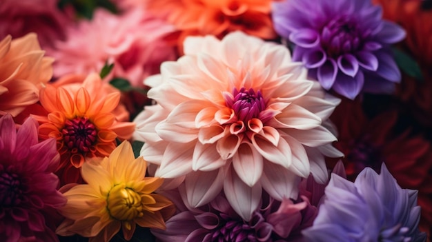 gradientes de color en un jardín de flores en flor
