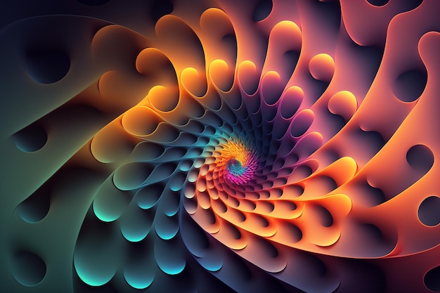 Gradientes de cores abstratas do padrão fractal Criados com tecnologia Generative AI