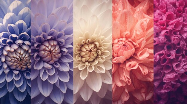 gradientes de cores em um jardim de flores em flor