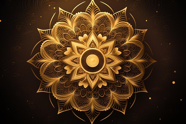 Gradientes goldenes Mandala-Design