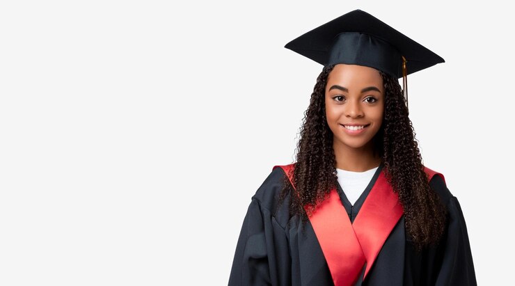 Foto una graduada con una gorra en la cabeza