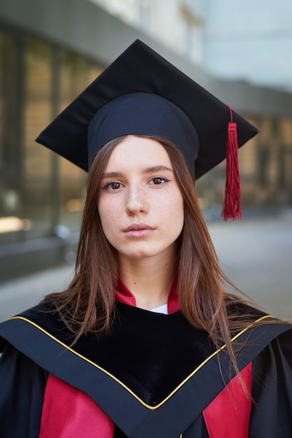 Foto graduado de la escuela durante la pandemia