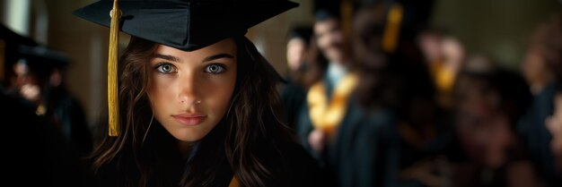 Foto graduado en un fondo borroso ia generativa