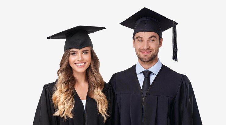 Foto un graduado con una gorra y una bata