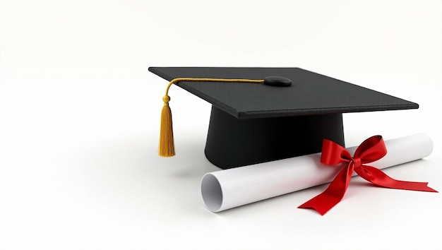 Graduate Cap und Diploma Icon isoliert auf klarem Hintergrund