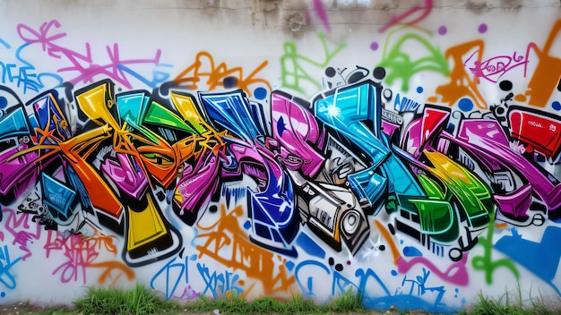Graffiti abstracto en la pared.