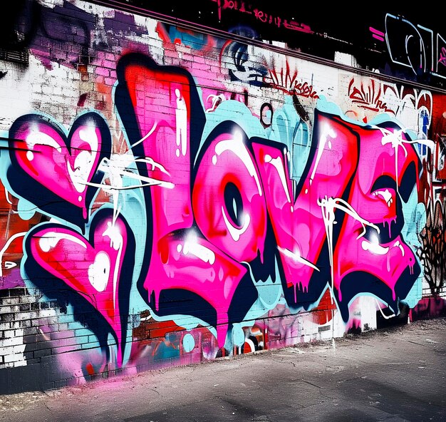 Graffiti an der Wand mit den Worten Love Generative AI