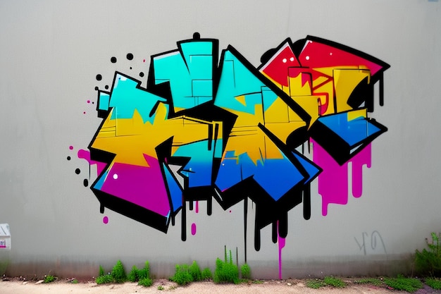 Graffiti Art Wall Painting Freedom to Feel Free Abstract Wallpaper Background Ilustração