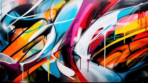 Graffiti na parede com fundo abstrato