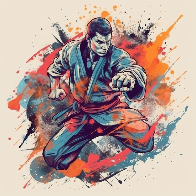 Graffitistyle Jiu Jitsu Fighter