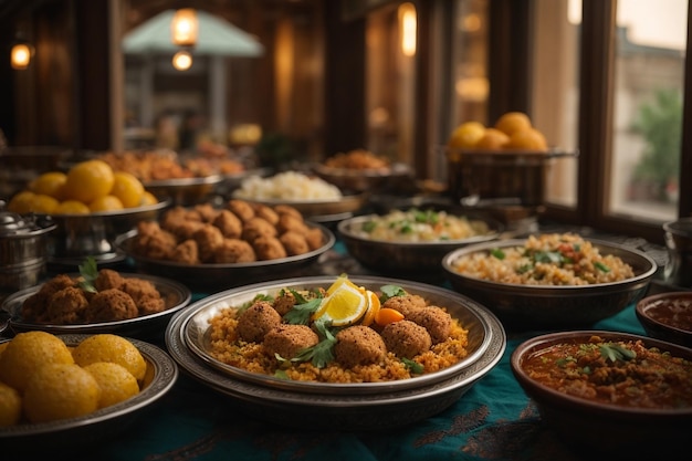 Gráfica da paisagem alimentar de Iftar