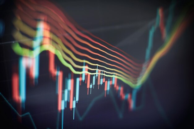 Gráfico abstracto que consiste en un gráfico y un gráfico de puntos borrosos Concepto de información