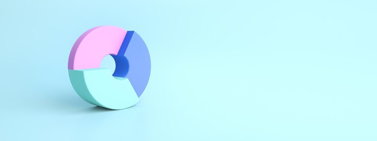 Foto gráfico de anillos sobre fondo azul, representación 3d, diseño panorámico
