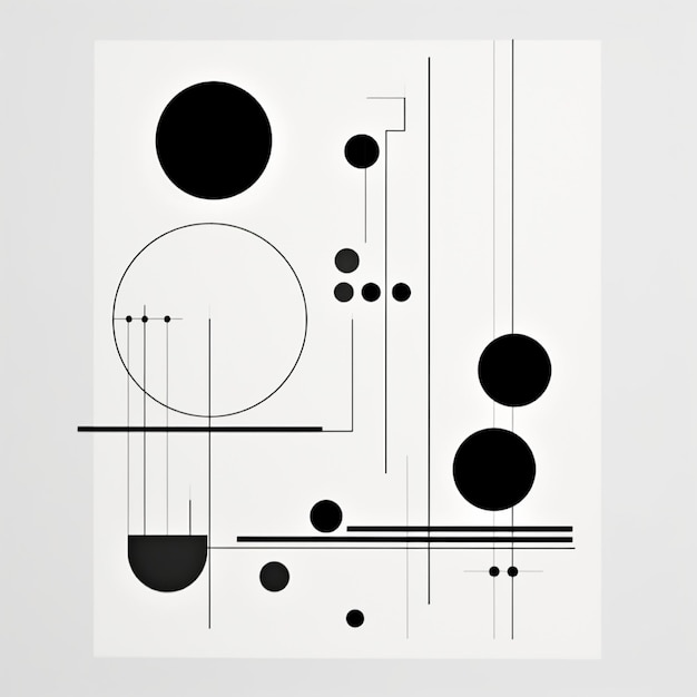 Un gráfico de arte de líneas en blanco y negro de Minimalist