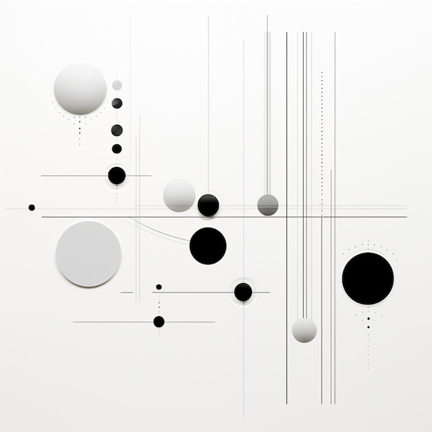 Un gráfico de arte de líneas en blanco y negro de Minimalist