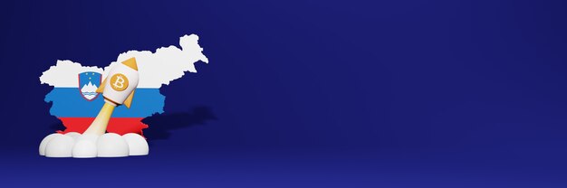 Gráfico ascendente de criptomonedas de Bitcoin en Eslovenia para el contenido del sitio web