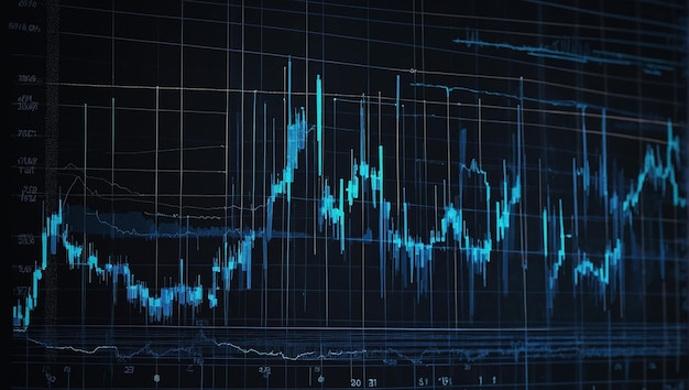 Un gráfico azul brillante con rascacielos