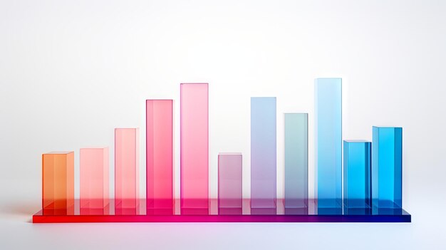 Foto gráfico de barras aislado en fondo blanco