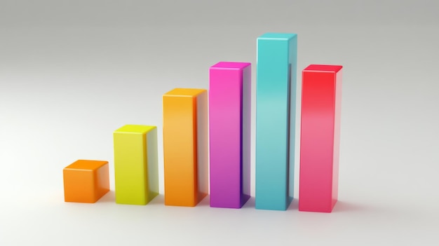 Gráfico de barras colorido que representa el crecimiento de los datos